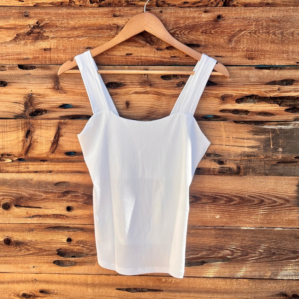 CHICME | Ribbed White Tank Top S